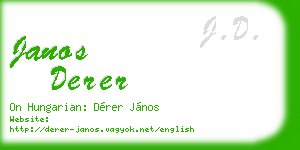 janos derer business card